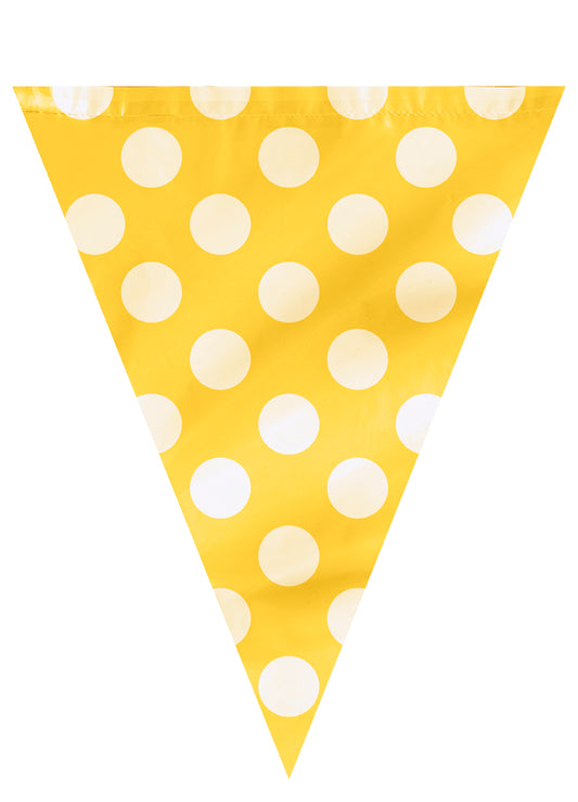 12ft Yellow Polka Dot Flag Banner