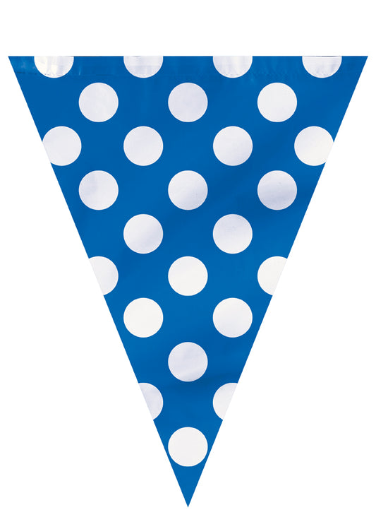 12ft Blue Polka Dot Flag Banner