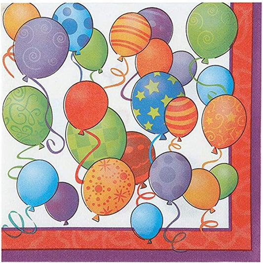 16pcs Birthday Balloons Luncheon Napkins