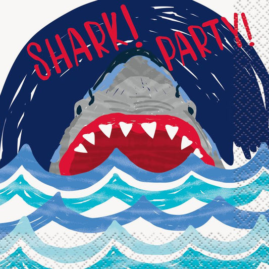 16pcs Shark Party Luncheon Napkins