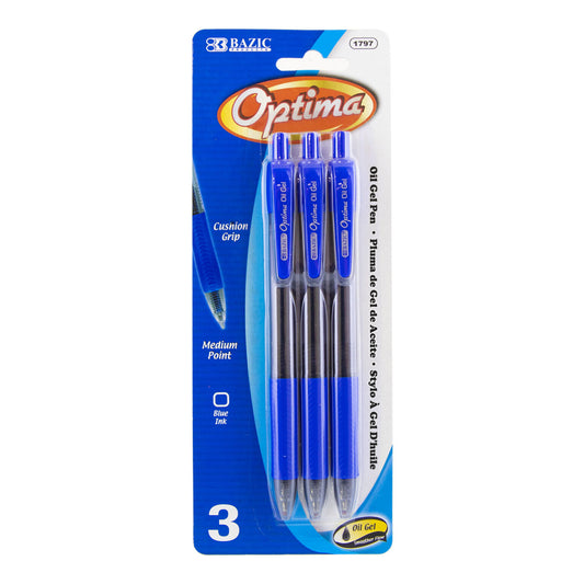 3pcs Optima Oil Gel Pens (Blue)