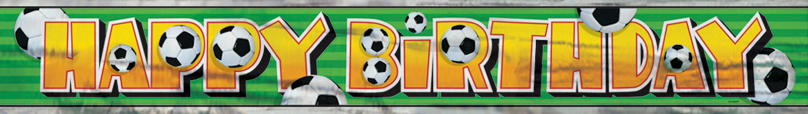 12ft 3D Soccer Happy Birthday Banner