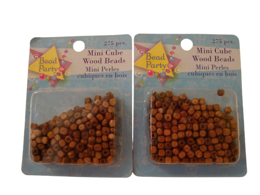 275pcs Mini Cube Wood Beads