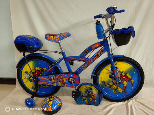 Blue, Yellow & Black Bicycles with Wheel Design