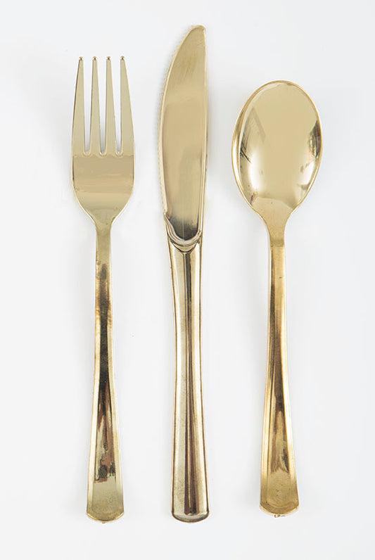 18pcs Assorted Cutlery (Gold)