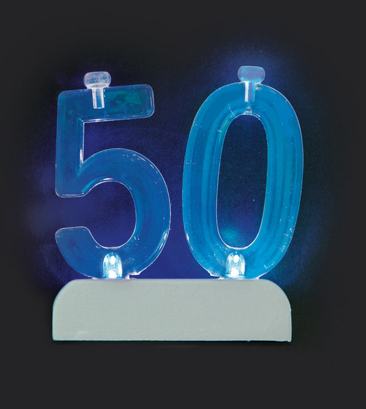 50th Birthday Flashing Cake Decoration