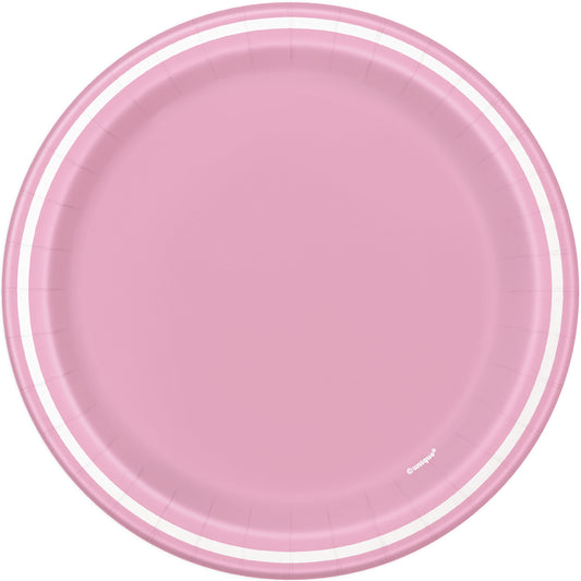 8pcs Lovely Pink Striped 7" Plates