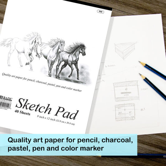 40 Sheet Sketch Pad 9" x 12"