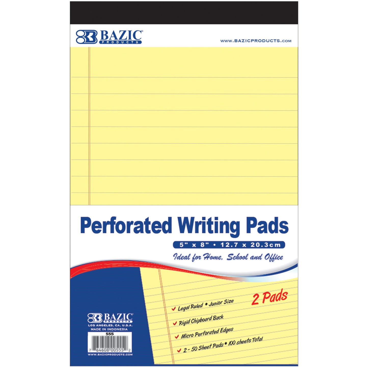 2pads Perforated Writing Pads 5"x8"