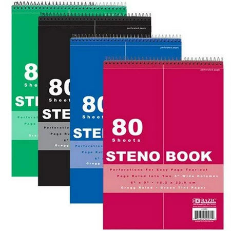 80 Sheets Steno Book 6"x 9"