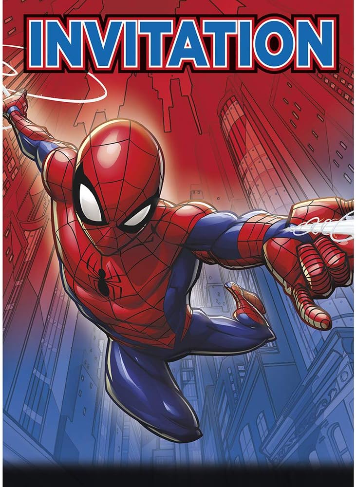 8pcs Spiderman Invitations
