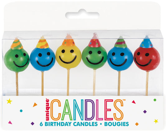 6pcs Smiley Face Birthday Candles