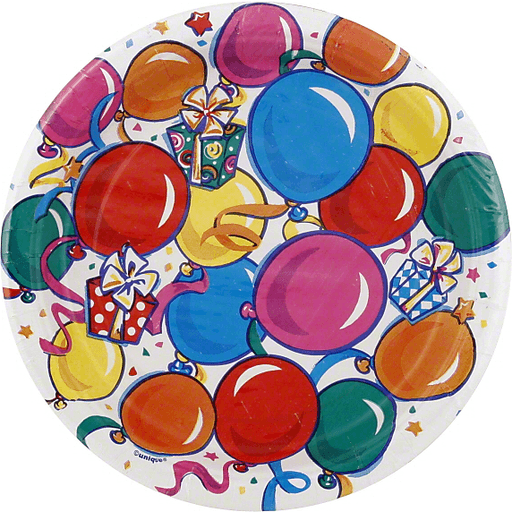 8pcs Balloons & Gifts 9" Plates