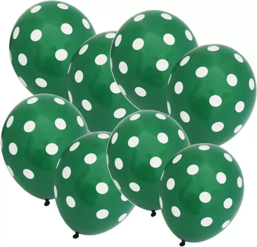 10pcs 12" Green Polka Dot Balloons