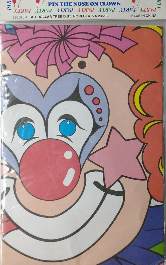 Vintage Pin the Nose on the Clown Game
