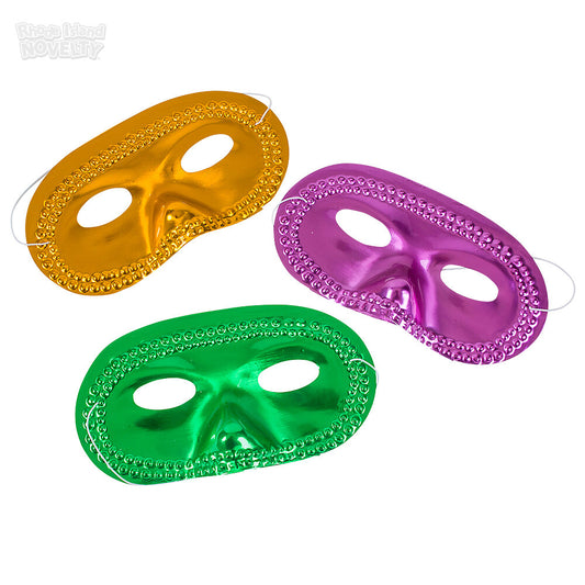12pcs 6.75" Assorted Color Mardi Gras Masks