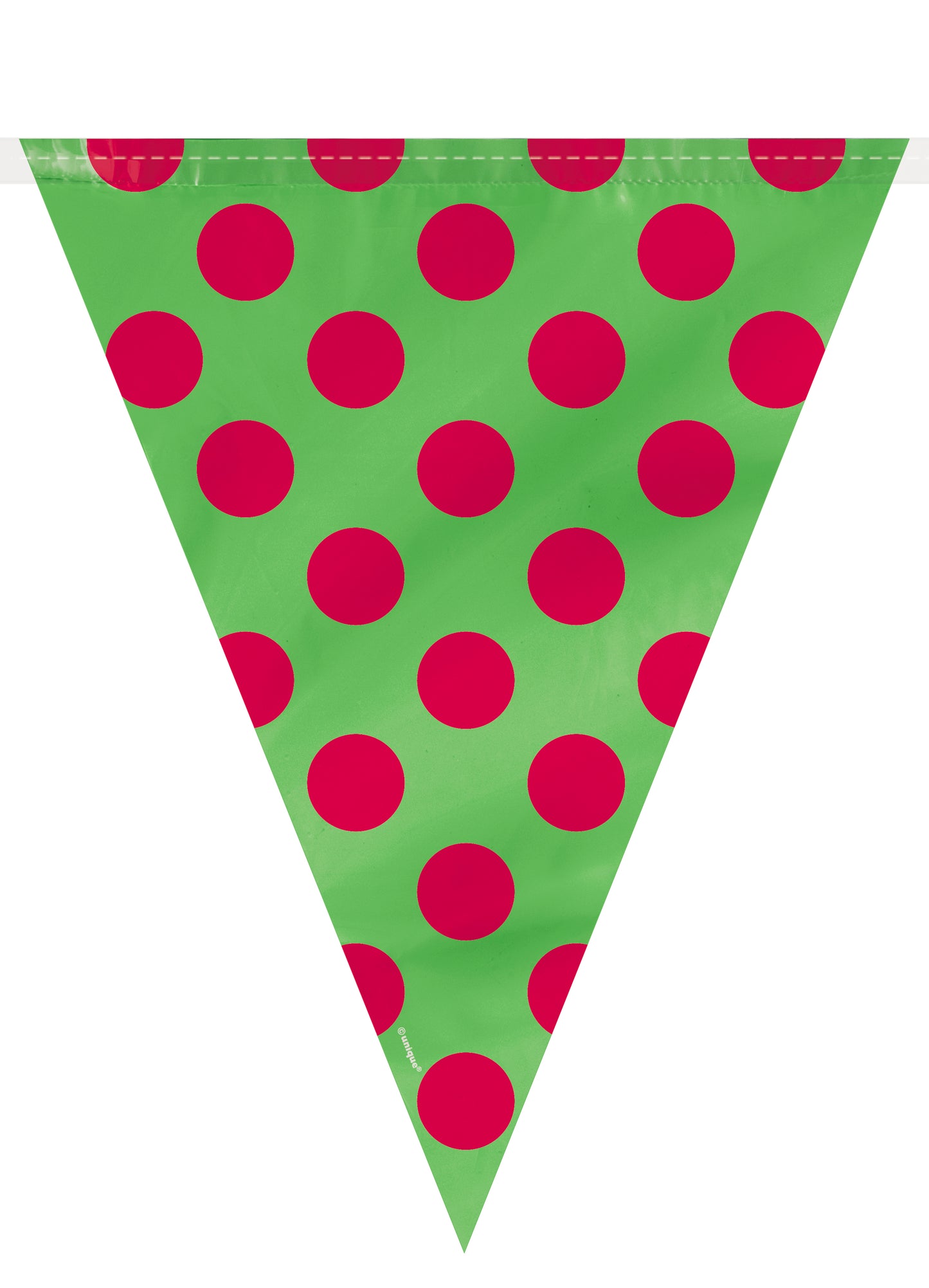 12ft Red & Green Polka Dot Flag Banner