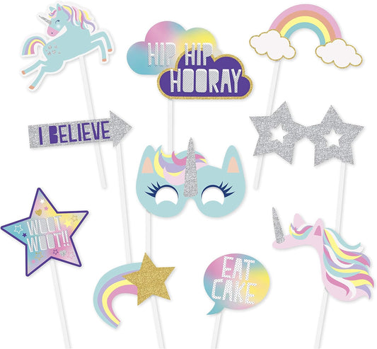 10pcs Unicorn Photo Props