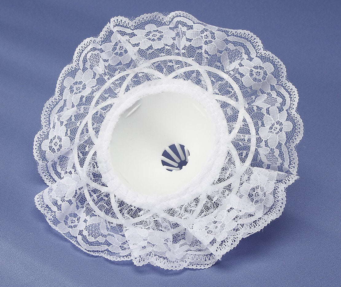 1pc 9" White Lace Bouquet Holder Collar