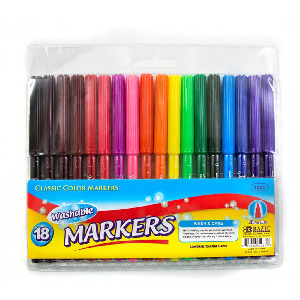 18pcs Washable Markers