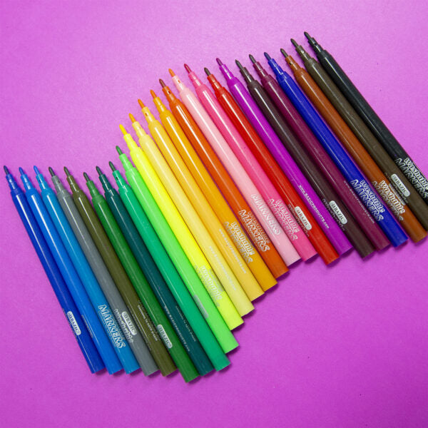 24pcs Washable Classic Color Markers (Fine)