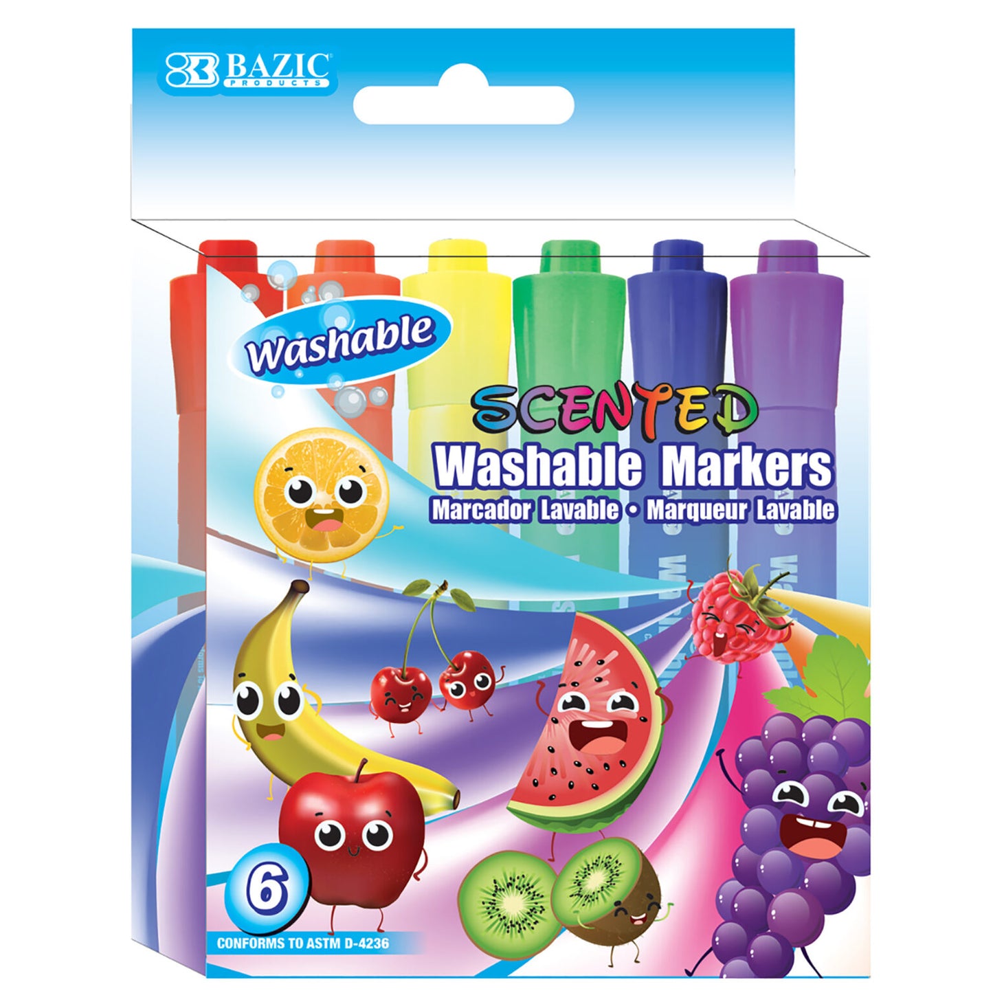 6pcs Washable Scented Color Markers