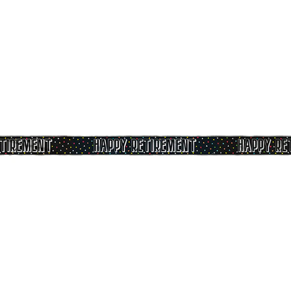 12FT Black & White Happy Retirement Banner