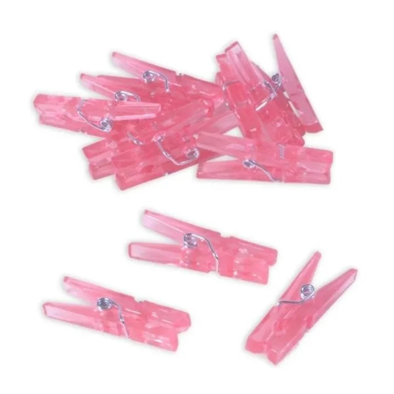 12pcs Pink Plastic Clothespins (Shower Game)