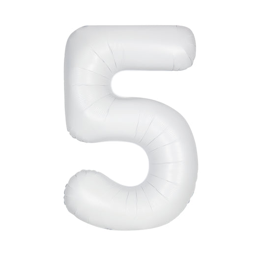 34" #5 Matte White Balloon (Helium)