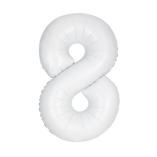 34" #8 Matte White Balloon (Helium)