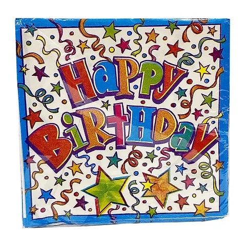 16pcs Birthday Stars Beverage Napkins