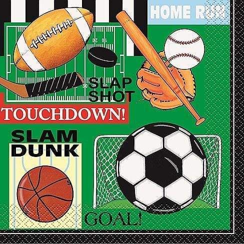 16pcs Classic Sports Luncheon Napkins