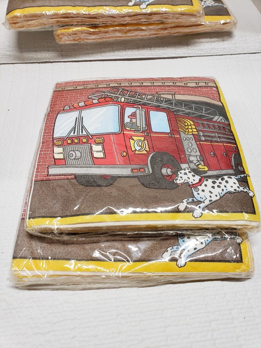 16pcs Fire Engine Luncheon Napkins