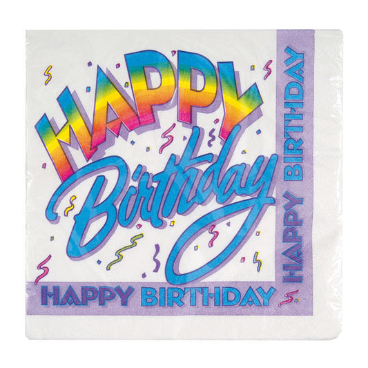 16pcs Happy Birthday Beverage Napkins