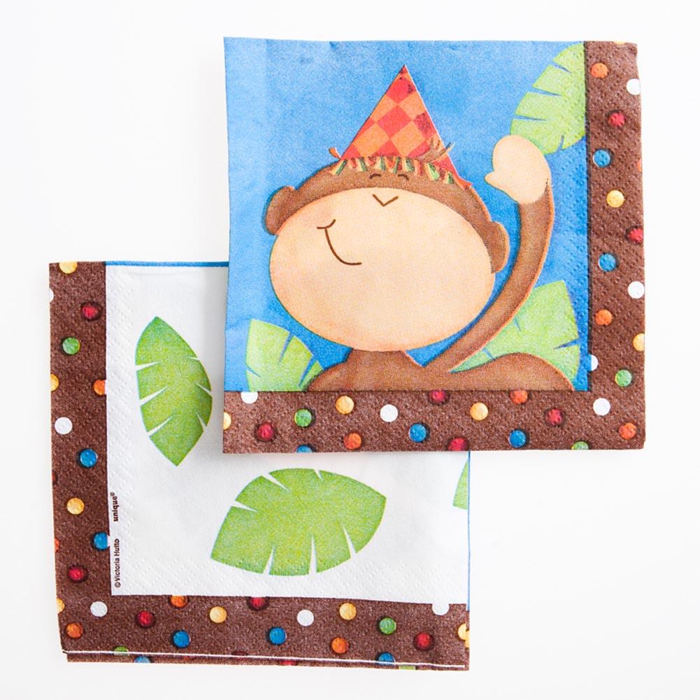 16pcs Jungle Party Beverage Napkins