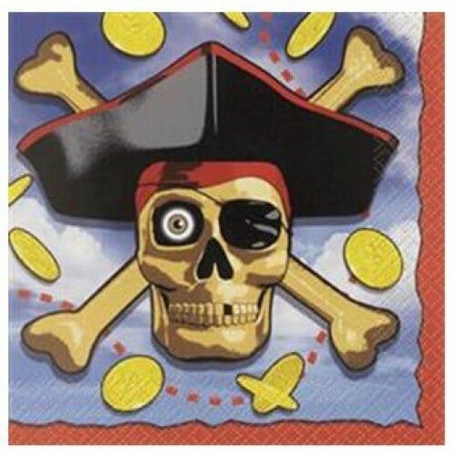 16pcs Pirate Bounty Beverage Napkins