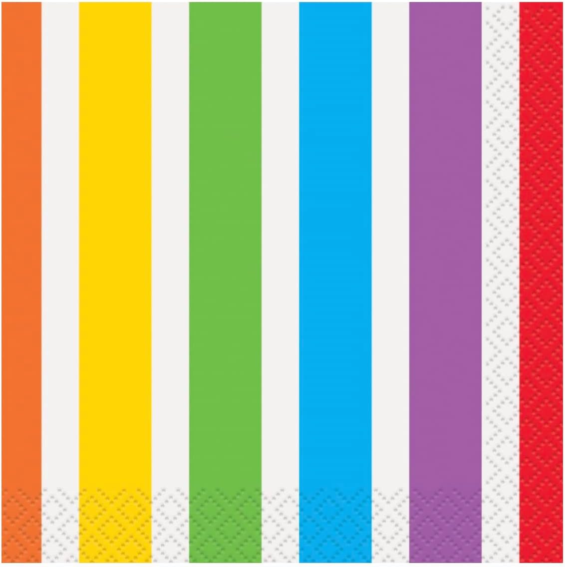 16pcs Rainbow Birthday Beverage Napkins