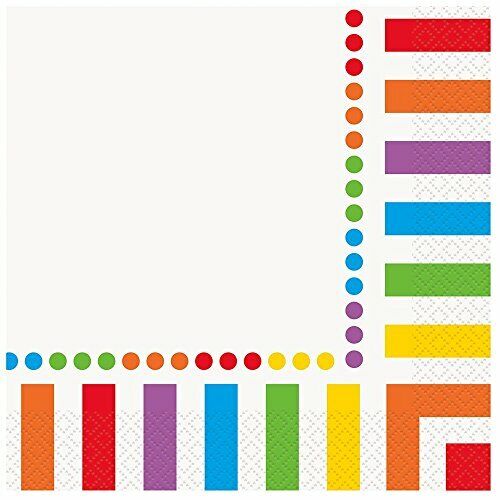 16pcs Rainbow Birthday Luncheon Napkins