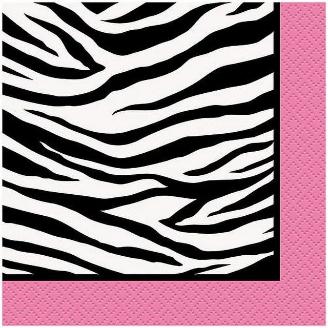 16pcs Zebra Passion Beverage Napkins