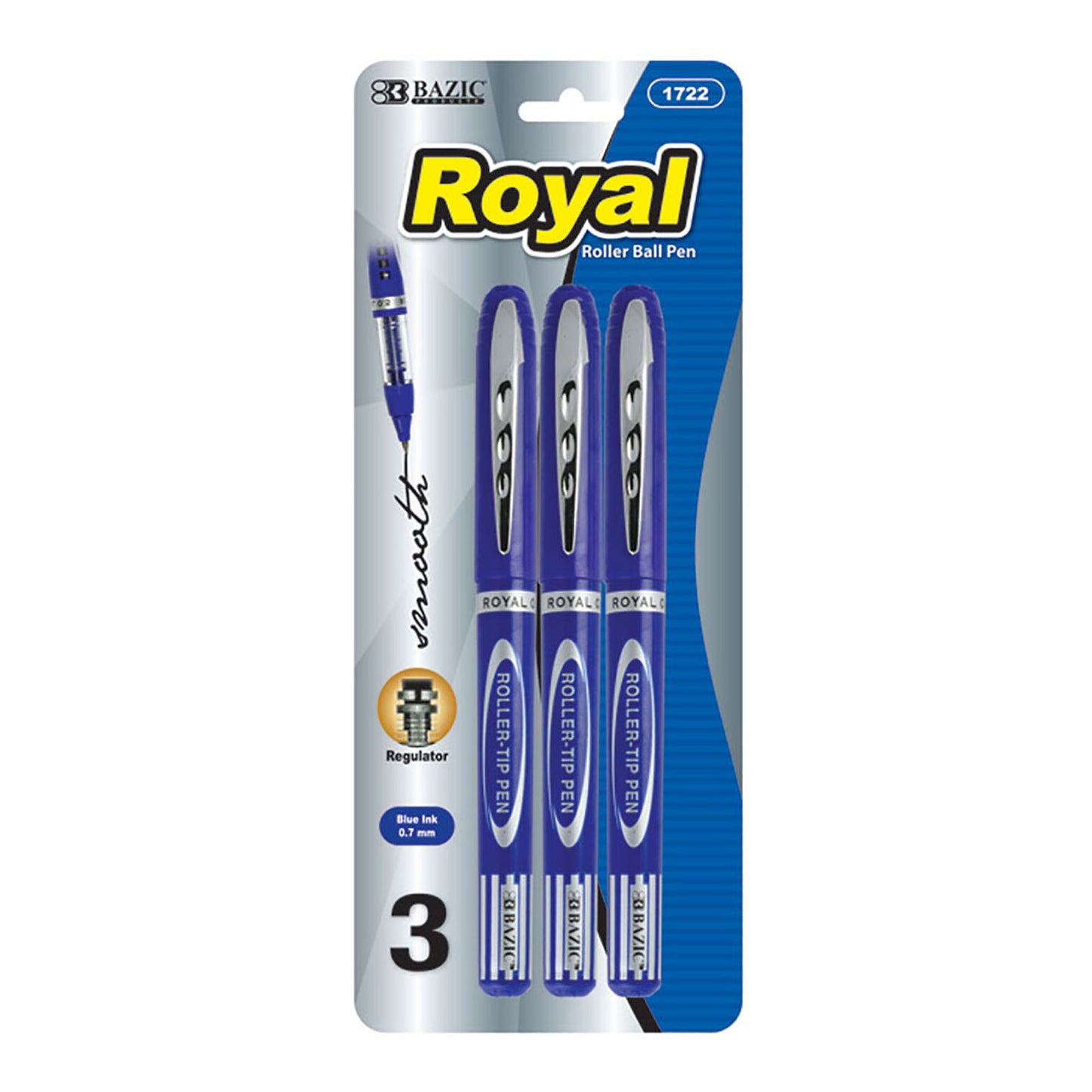 3pc Royal Roller Ball Pen (Blue)