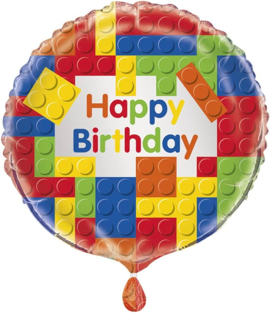 1pc Building Blocks Birthday Foil Balloon