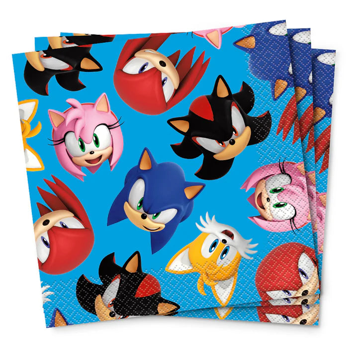 16pcs Sonic The Hedgehog Luncheon Napkins