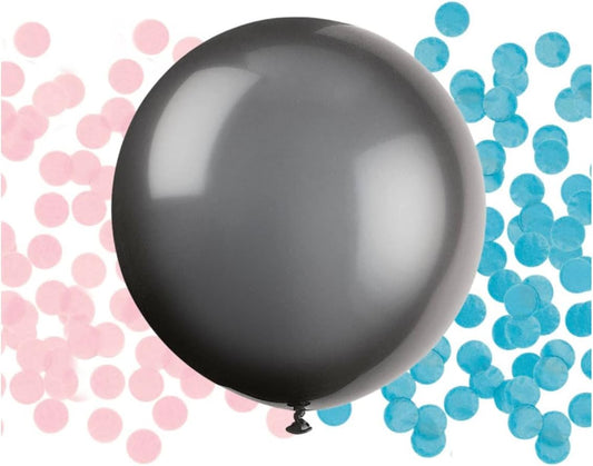 24" Gender Reveal Balloon with Blue & Pink Confetti