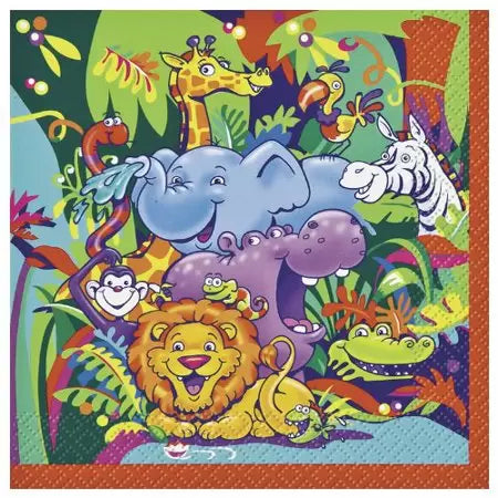 16pcs Smiling Safari Beverage Napkins