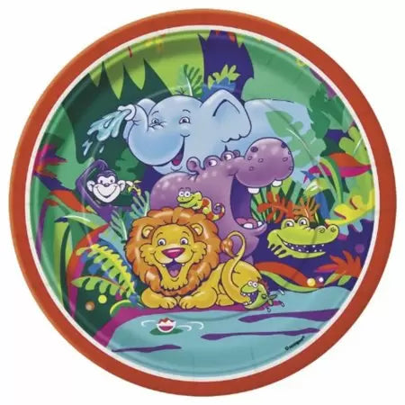 8pcs 7" Smiling Safari Paper Plates