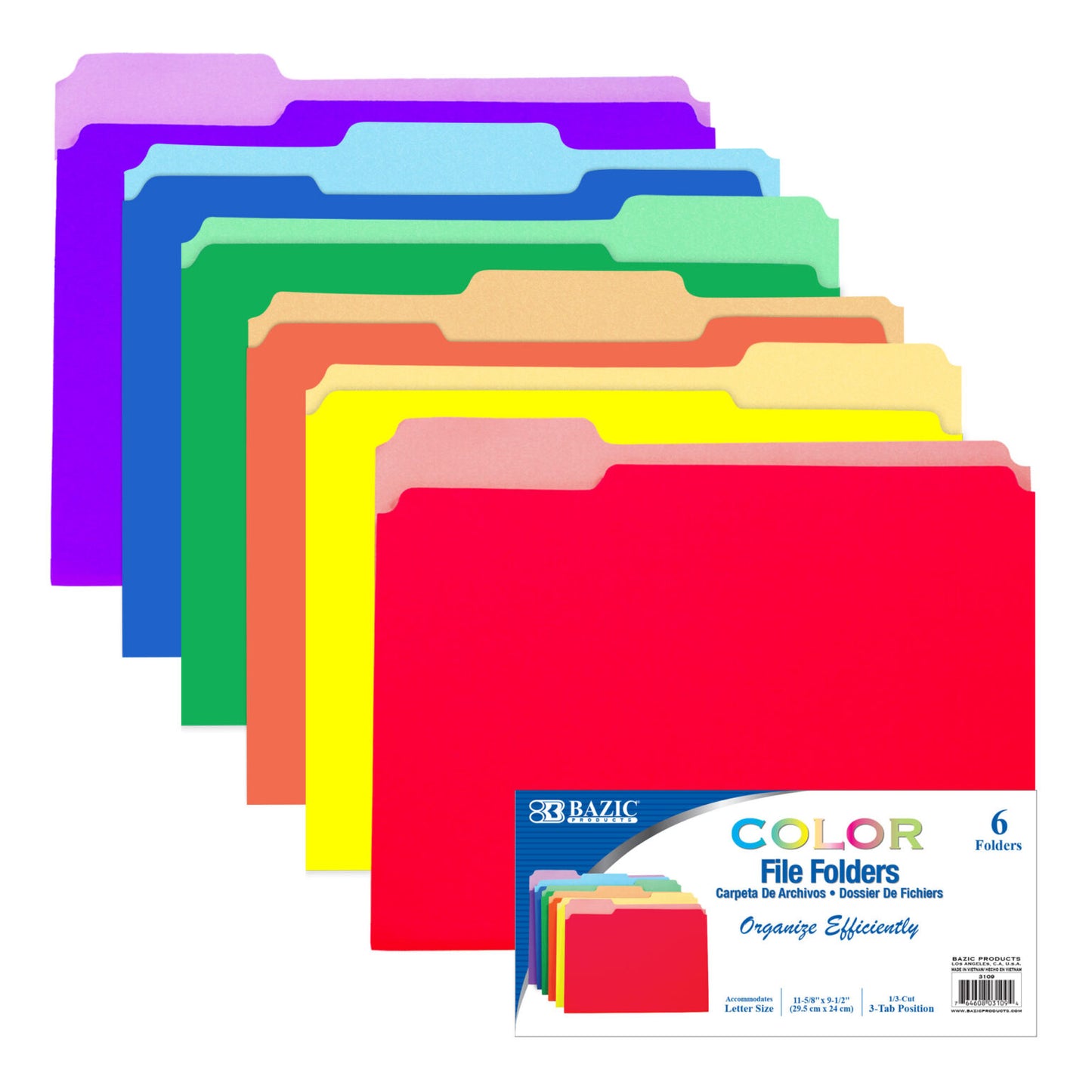 6pcs Color File Folders