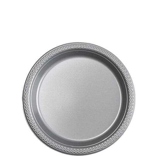 12pcs 7" Plates (Silver)