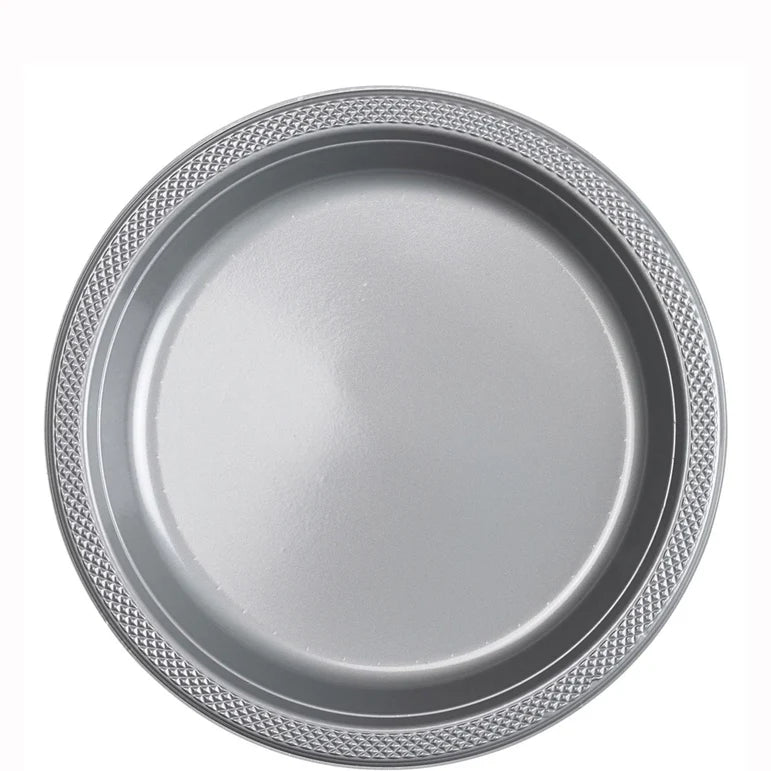 12pcs 9" Plates (Silver)