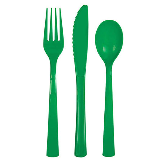 24pcs Plastic Assorted Cutlery (Emerald Green)