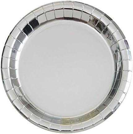 8pcs 9" Paper Plates (Metallic Silver)